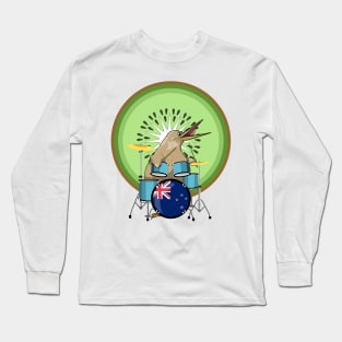 Kiwi Bird Drummer Long Sleeve T-Shirt